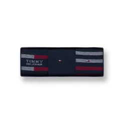 Set 3 paia di calzini Uomo blu Tommy Hilfiger con strisce e logo