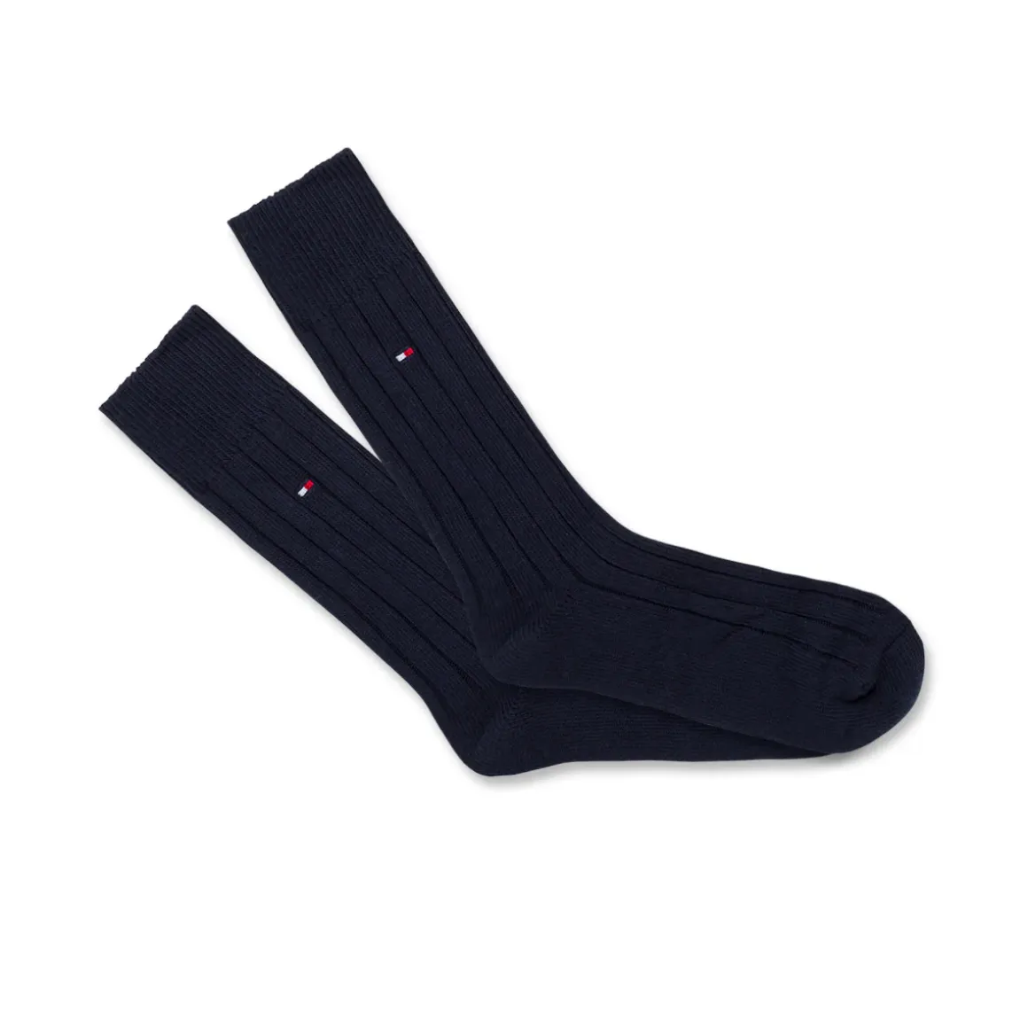 Set regalo 3 paia calzini lunghi a costine unisex Tommy Hilfiger blu