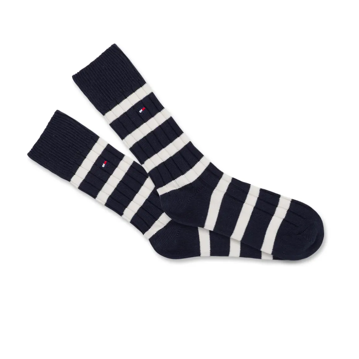 Set regalo 3 paia calzini lunghi a costine unisex Tommy Hilfiger blu