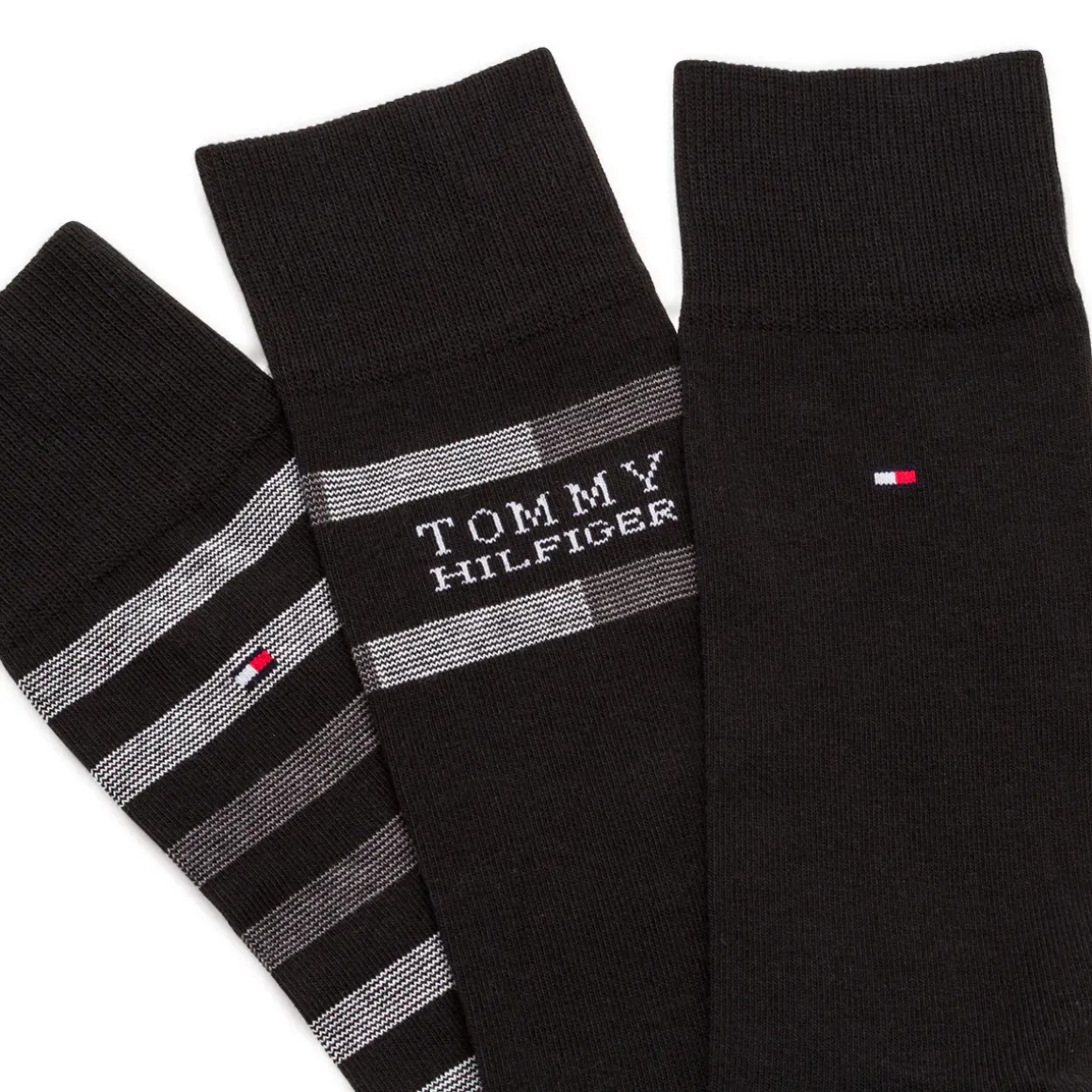 Set regalo 3 paia di Calzini lunghi Uomo neri Tommy Hilfiger