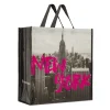 Shopper grande nera con stampa New York e scritta fucsia PittaRosso