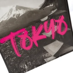 Shopper media nera con stampa Tokyo e scritta fucsia PittaRosso