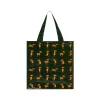 Shopper natalizia verde piccola in TNT con grafica renne
