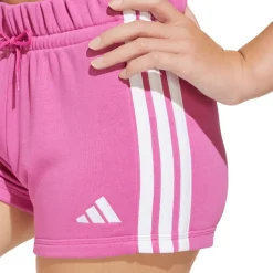 Shorts in cotone fucsia da Bambina con bande laterali adidas