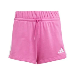 Shorts in cotone fucsia da Bambina con bande laterali adidas