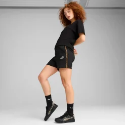 Shorts neri da Donna con banda leopardata ESS GRAPHIC ANIMAL Puma