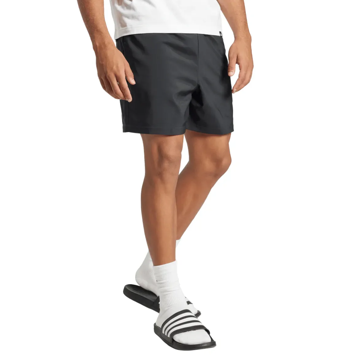 Shorts neri da Uomo sportivi con logo e vita elastica adidas