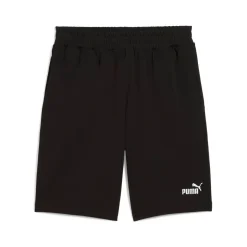 Shorts sportivi da uomo neri con logo bianco a contrasto Puma