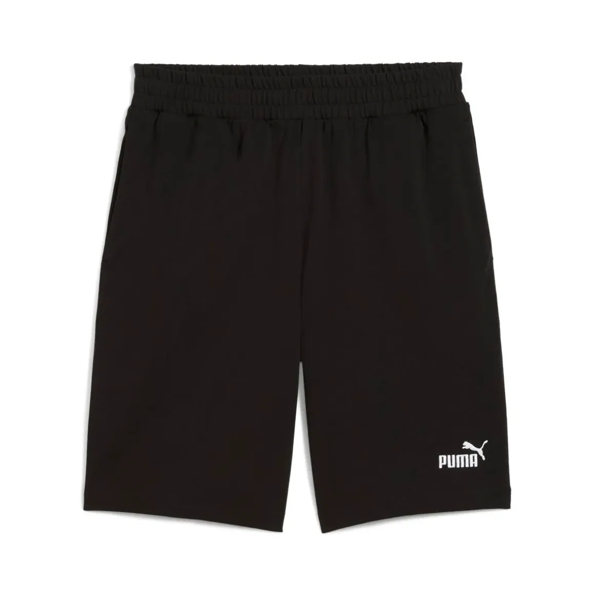 Shorts sportivi da uomo neri con logo bianco a contrasto Puma