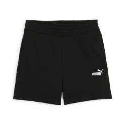 Shorts sportivi donna neri con logo bianco e tasche laterali Puma