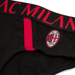 Slip neri da bambino con logo Milan