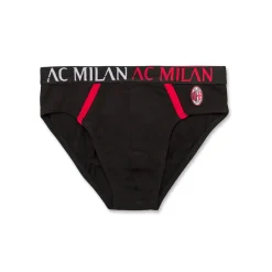 Slip neri da bambino con logo Milan
