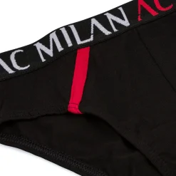 Slip neri da bambino con logo Milan