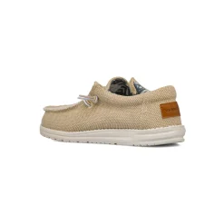 Slip-on casual beige da Uomo in tessuto canvas US Golf Club