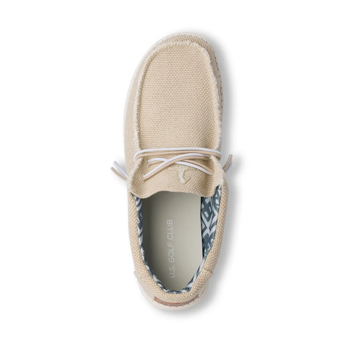 Slip-on casual beige da Uomo in tessuto canvas US Golf Club