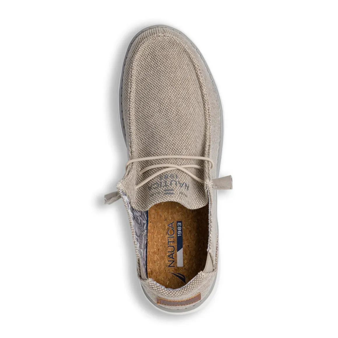 Slip-on casual beige da Uomo in tessuto canvas Nautica