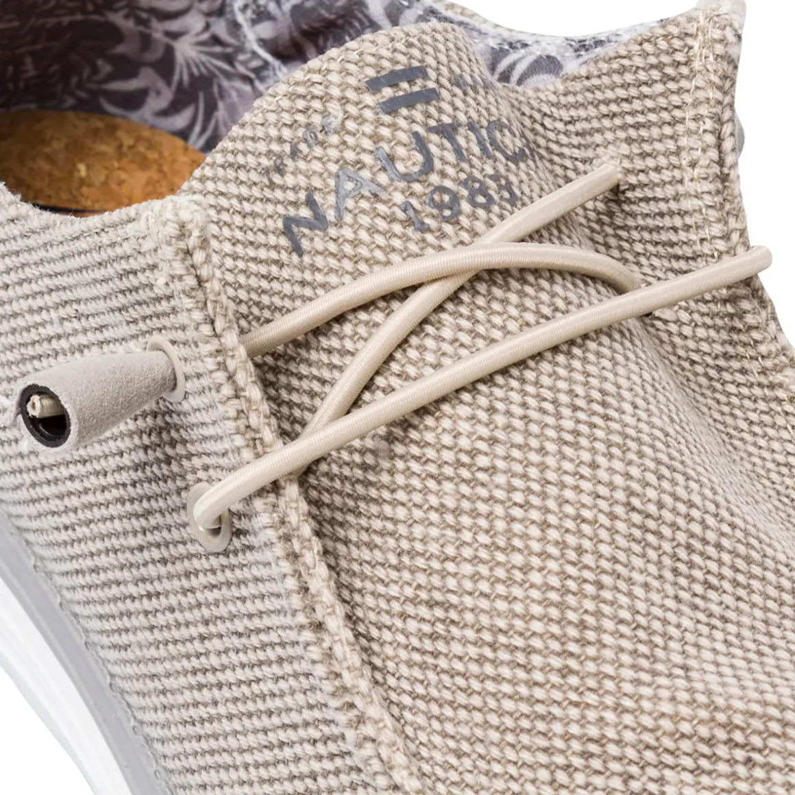 Slip-on casual beige da Uomo in tessuto canvas Nautica