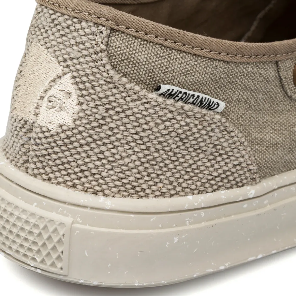Slip-on da uomo casual in tessuto beige canvas con suola flessibile Americanino