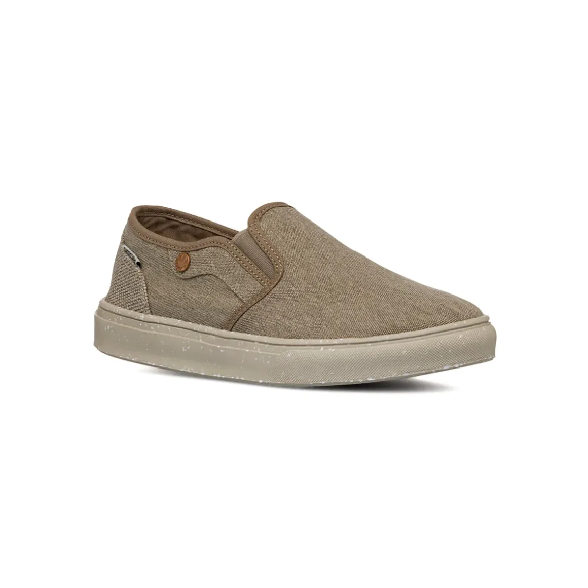 Slip-on da uomo casual in tessuto beige canvas con suola flessibile Americanino