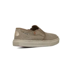 Slip-on da uomo casual in tessuto beige canvas con suola flessibile Americanino