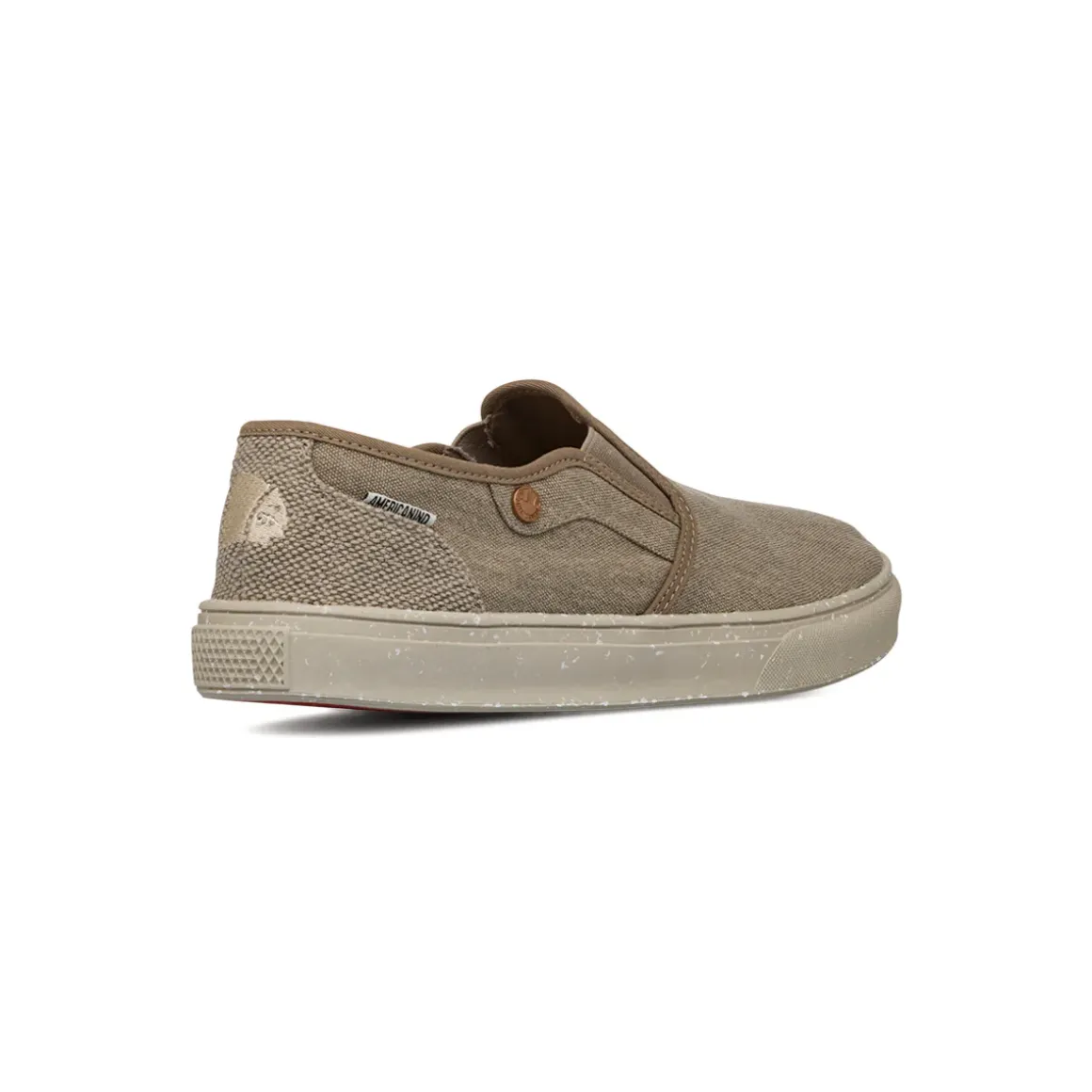 Slip-on da uomo casual in tessuto beige canvas con suola flessibile Americanino