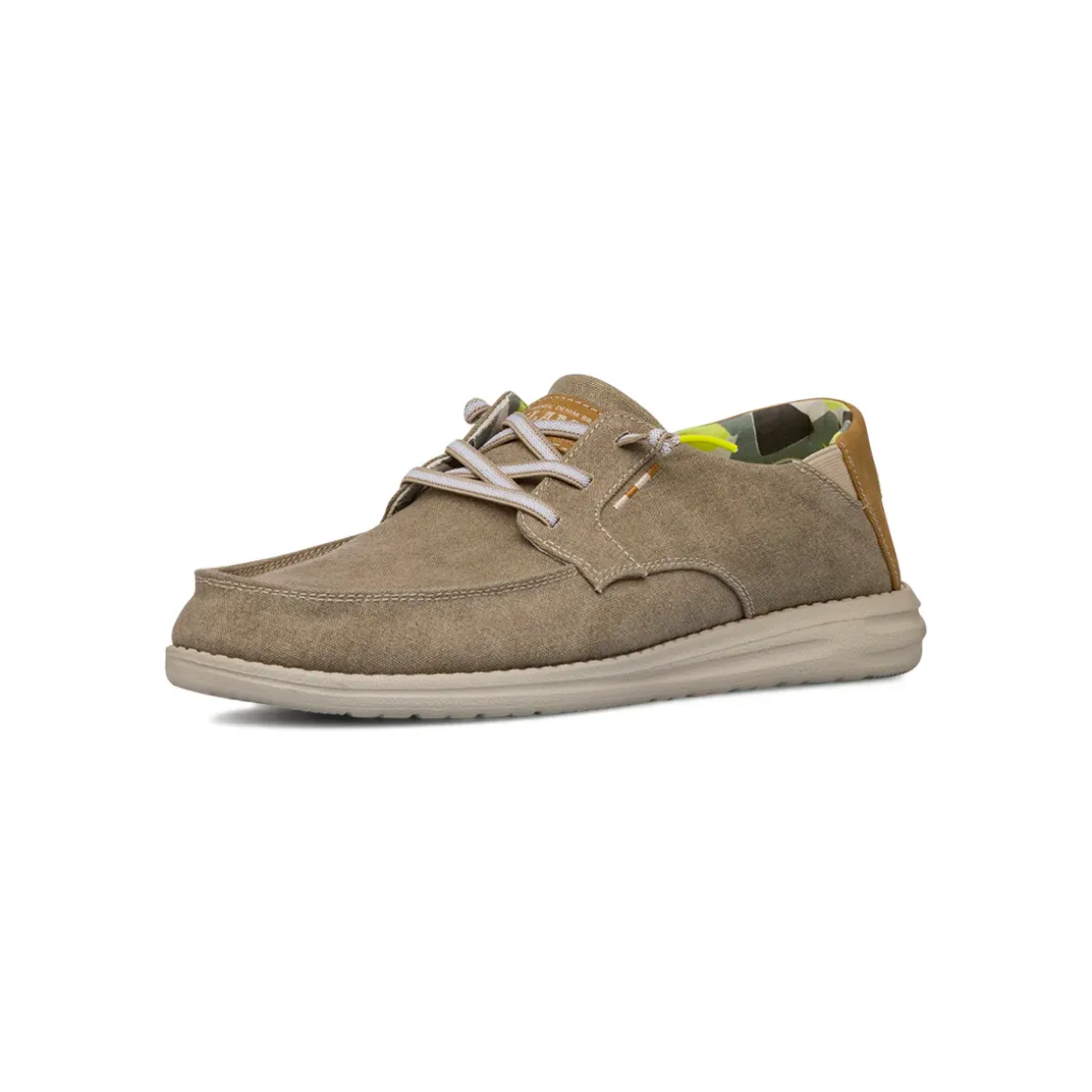Slip-on in tessuto beige con laccio elasticizzato da Uomo Glams