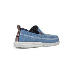 Slip-on in tessuto blu con laccio elasticizzato da Uomo Glams