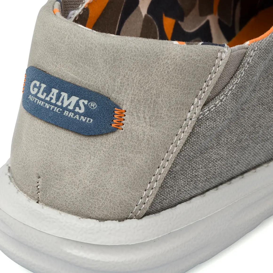 Slip-on in tessuto grigie con laccio elasticizzato da Uomo Glams