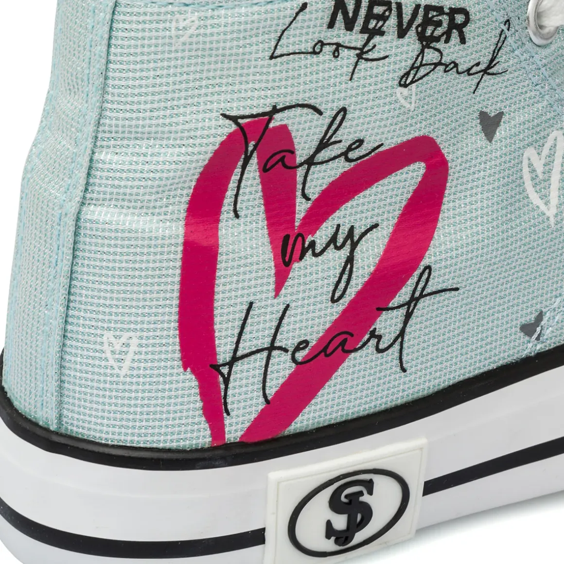 Sneakers alte azzurre da Ragazza con stampa cuore Swish Jeans