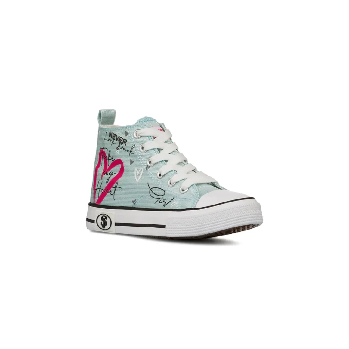 Sneakers alte azzurre da Ragazza con stampa cuore Swish Jeans