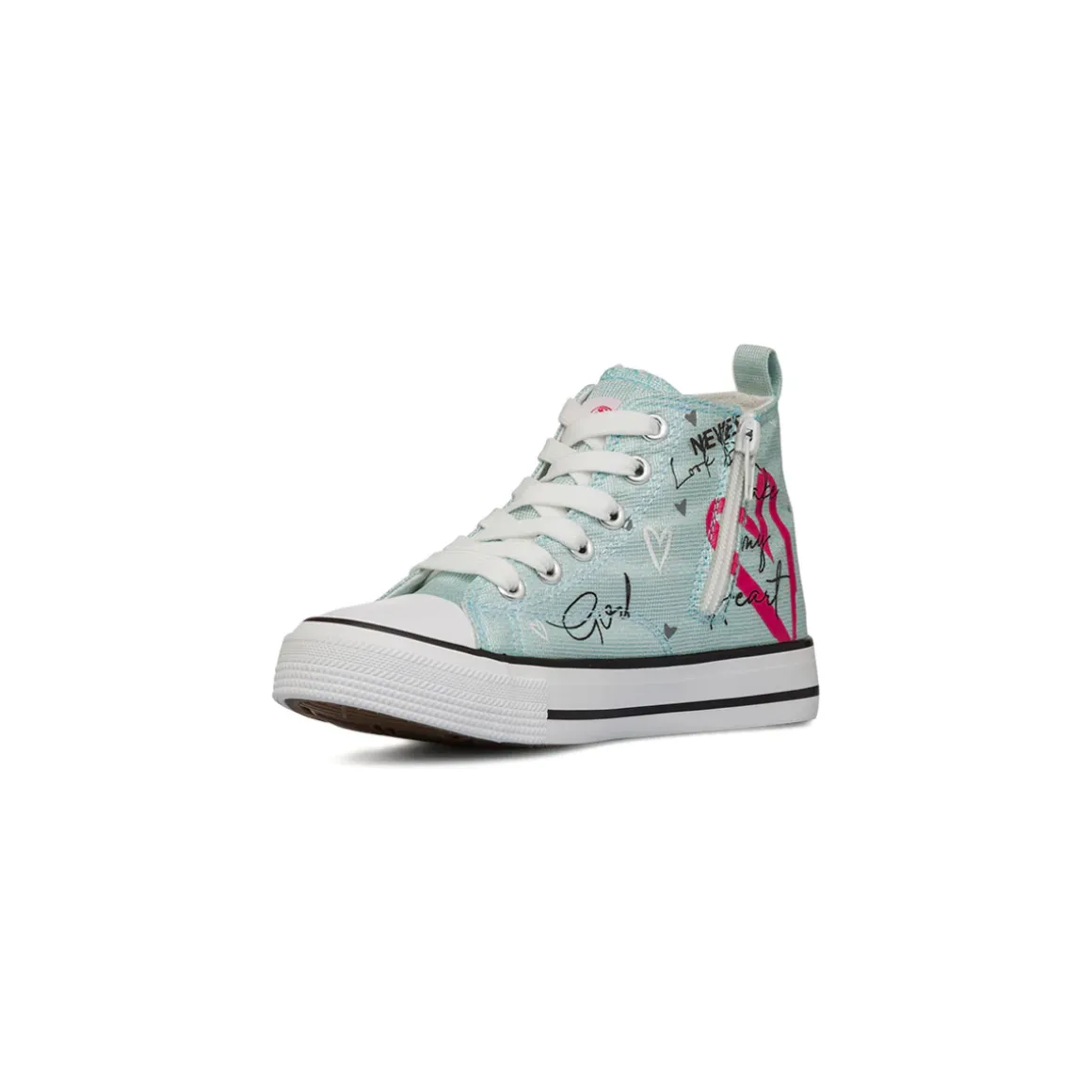 Sneakers alte azzurre da Ragazza con stampa cuore Swish Jeans