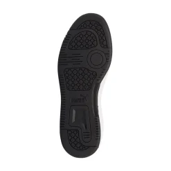 Sneakers alte bianche, blu e nere da ragazzo Puma Rebound V6 Mid Jr