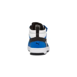 Sneakers alte bianche, blu e nere da bambino Puma Rebound v6 Mid AC+ PS