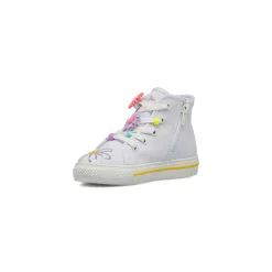 Sneakers alte bianche da Bambina con decorazione fiori Primigi