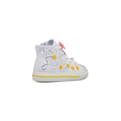 Sneakers alte bianche da Bambina con decorazione fiori Primigi