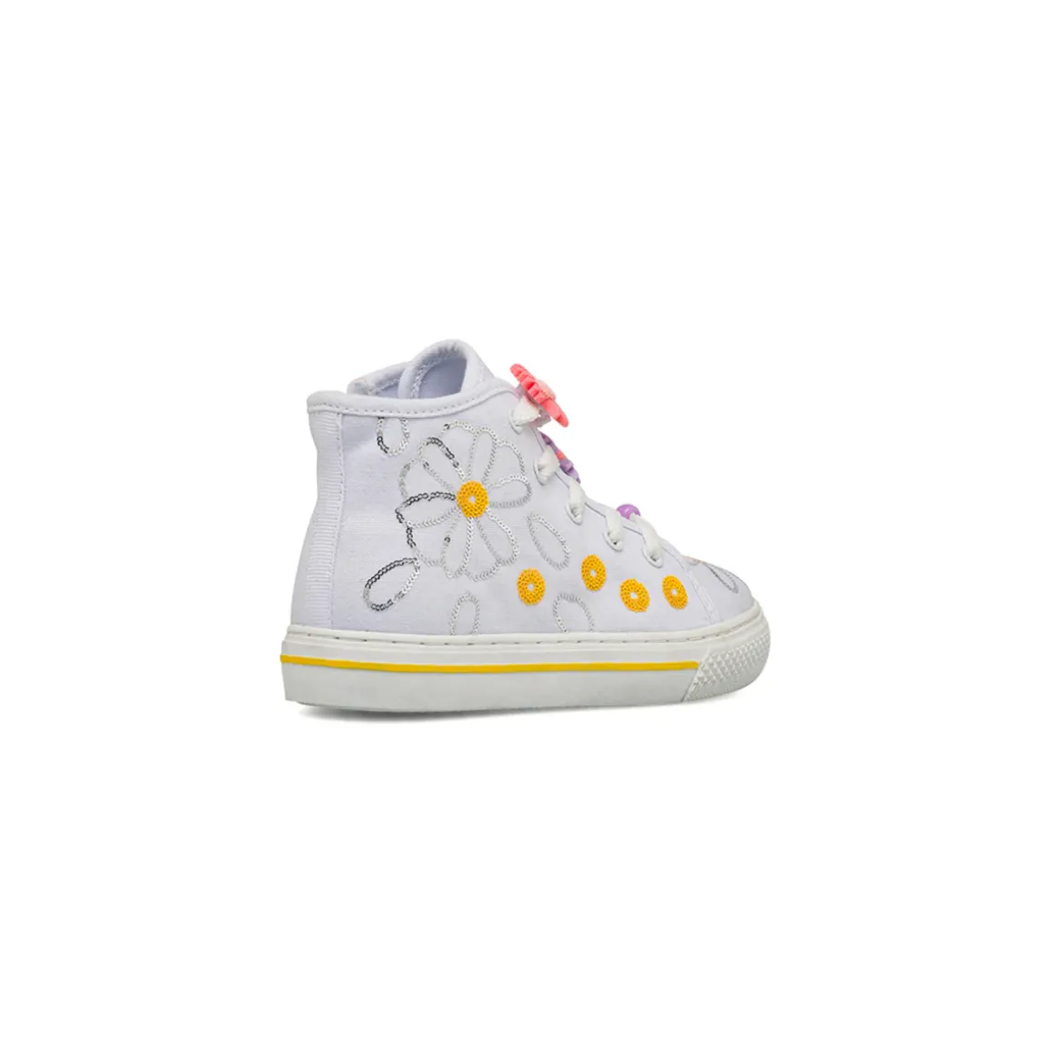 Sneakers alte bianche da Bambina con decorazione fiori Primigi