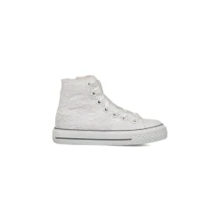 Sneakers alte bianche da Bambina Le scarpe di Alice con ricami floreali