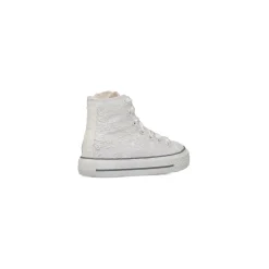 Sneakers alte bianche da Bambina Le scarpe di Alice con ricami floreali