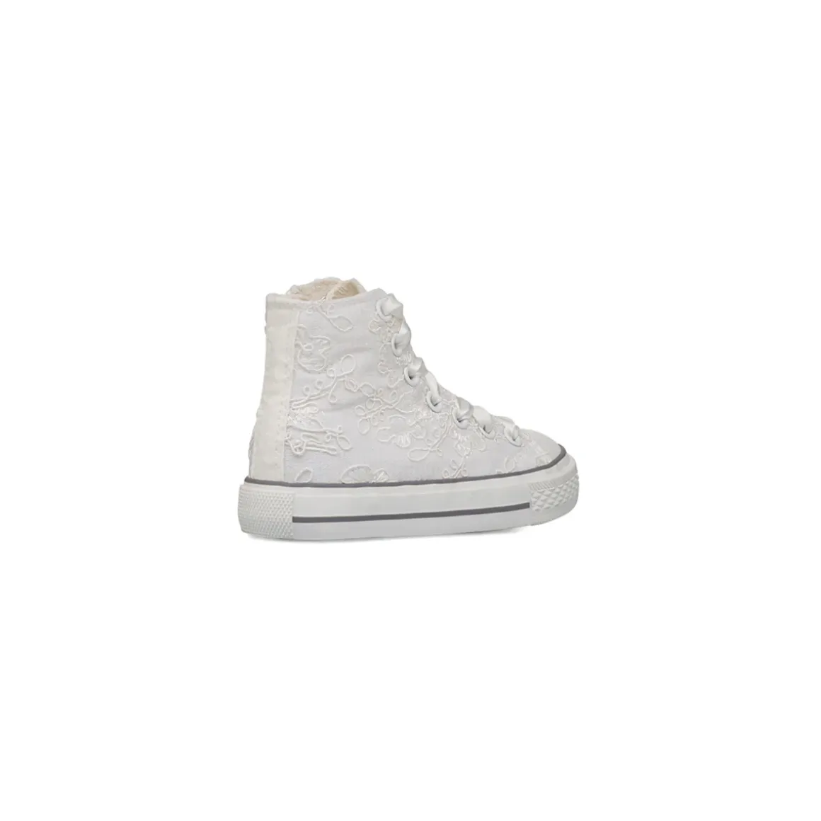 Sneakers alte bianche da Bambina Le scarpe di Alice con ricami floreali