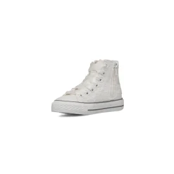 Sneakers alte bianche da Bambina Le scarpe di Alice con ricami floreali