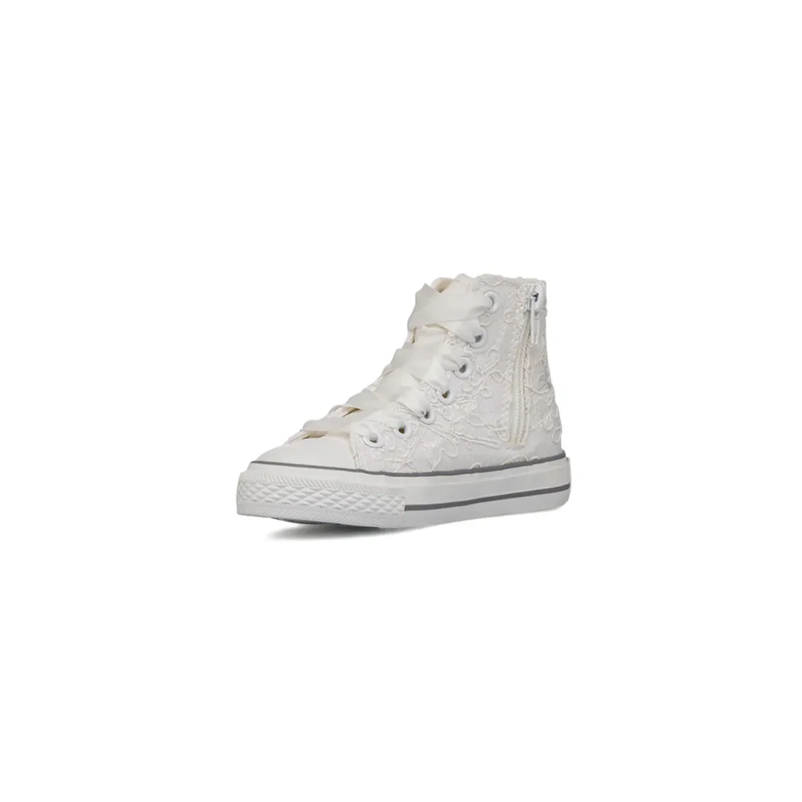 Sneakers alte bianche da Bambina Le scarpe di Alice con ricami floreali