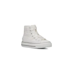 Sneakers alte bianche da Bambina Le scarpe di Alice con ricami floreali