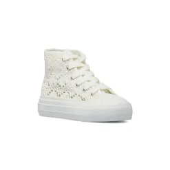 Sneakers alte bianche da Ragazza in tessuto effetto pizzo Dieci Baci
