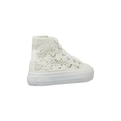 Sneakers alte bianche da Ragazza in tessuto effetto pizzo Dieci Baci