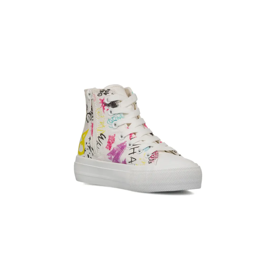 Sneakers alte bianche da Ragazza con stampa graffiti Dieci Baci