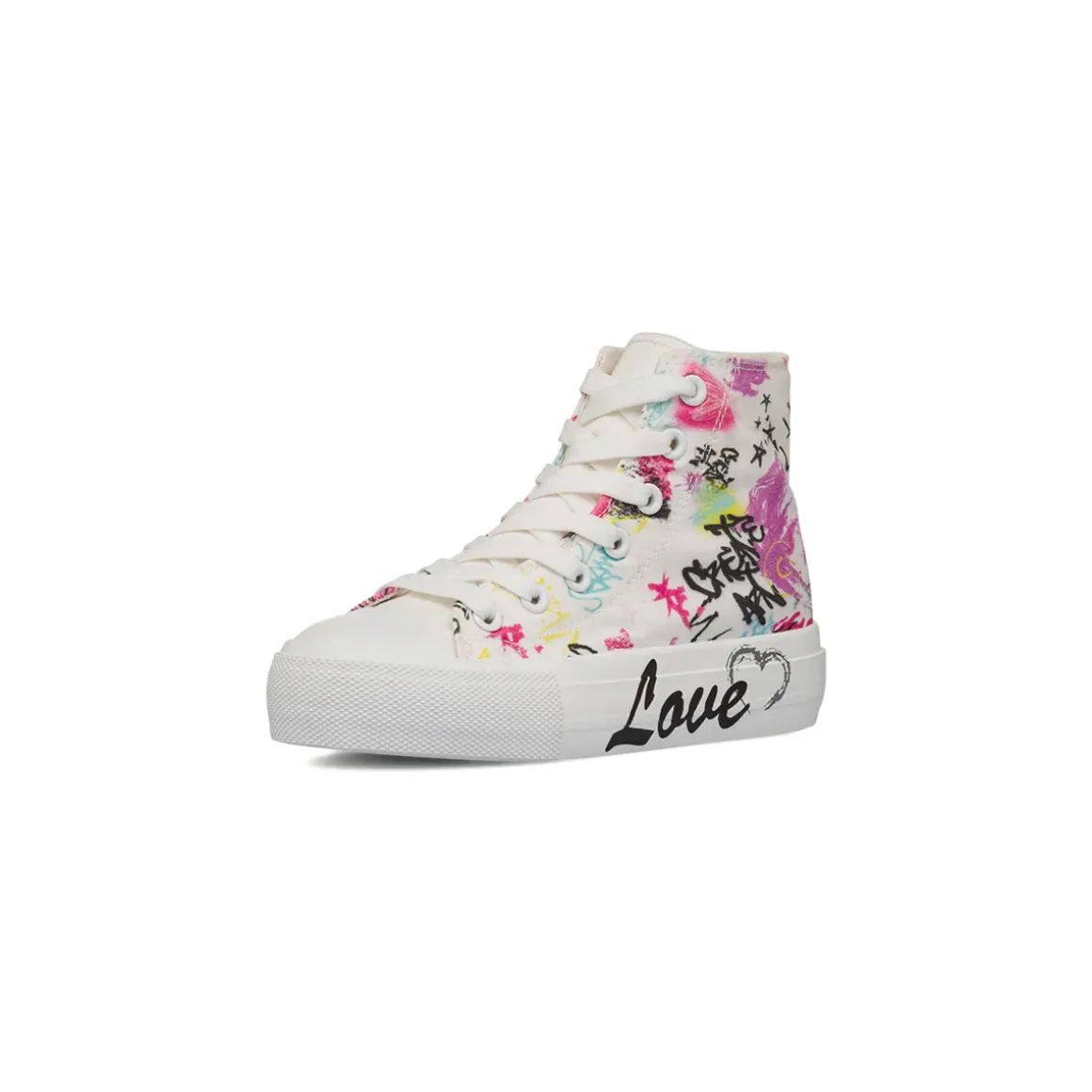 Sneakers alte bianche da Ragazza con stampa graffiti Dieci Baci