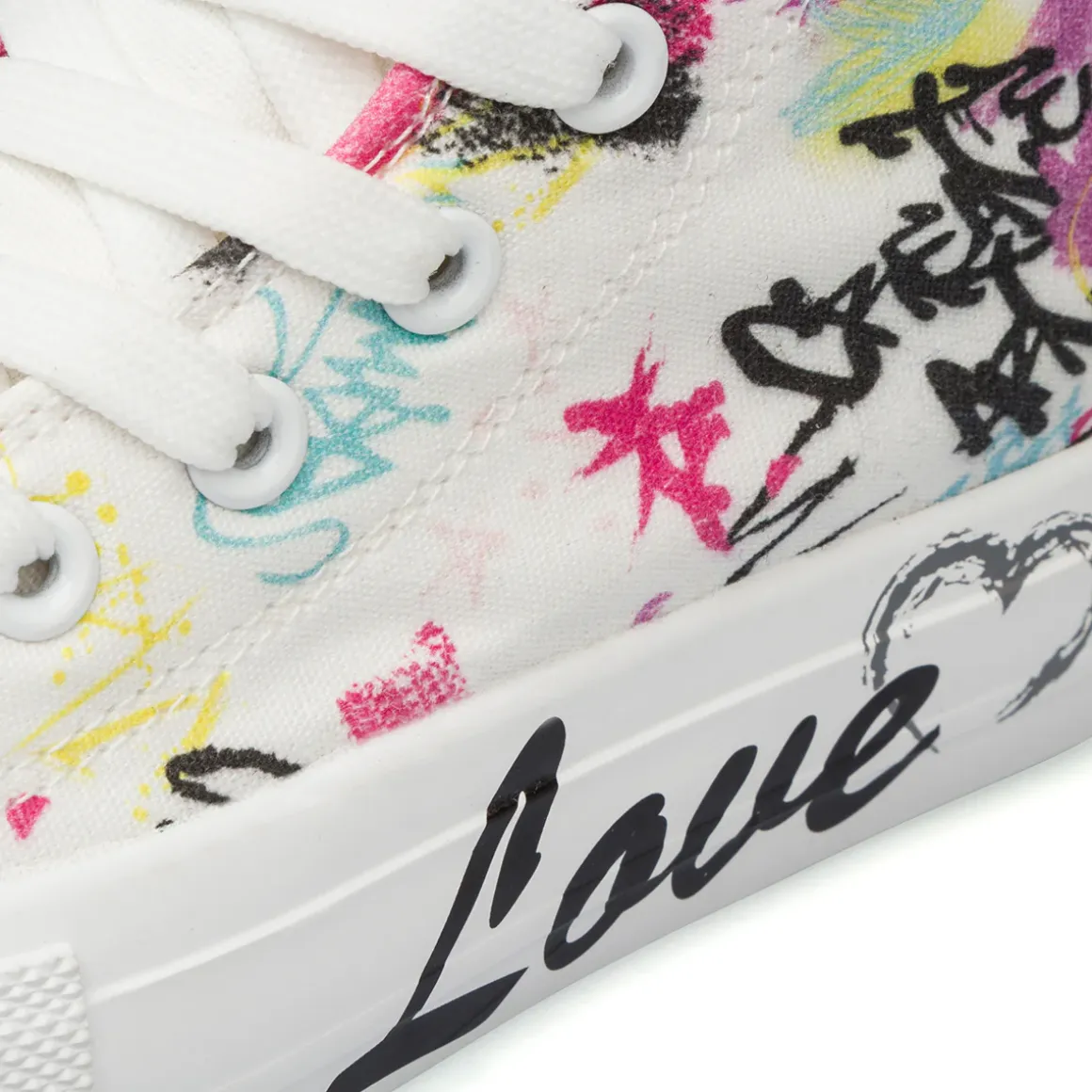 Sneakers alte bianche da Ragazza con stampa graffiti Dieci Baci