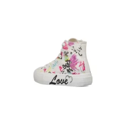 Sneakers alte bianche da Ragazza con stampa graffiti Dieci Baci