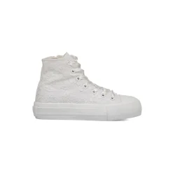 Sneakers alte bianche da Ragazza in pizzo e chiusura con lacci Dieci Baci