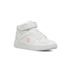 Sneakers alte bianche da Ragazza con logo rosa Champion Mid 2.0